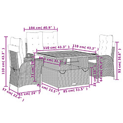 vidaXL Ensemble à manger de jardin 4 pcs avec coussins noir pas cher