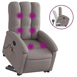 vidaXL Fauteuil inclinable de massage Taupe Tissu