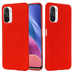 Coque en silicone souple avec sangle rouge pour votre Xiaomi Redmi K40/K40 Pro/K40 Pro+/Poco F3/Mi 11i