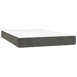 Acheter Maison Chic Lit Adulte - Lit simple Lit à sommier tapissier et matelas moelleux - Meuble de Chambre - Gris foncé 120x200cm Velours -MN40575