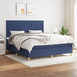 Maison Chic Lit Adulte - Lit simple Lit à sommier tapissier avec matelas moelleux - Meuble de Chambre - Bleu 160x200 cm Tissu -MN36686