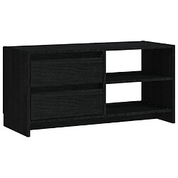 Maison Chic Meuble TV scandinave - Banc TV pour salon Noir 80x31x39 cm Bois de pin massif -MN46593