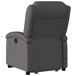 Acheter vidaXL Fauteuil inclinable de massage gris cuir véritable