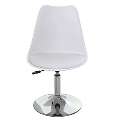 Mendler 2x chaise pivotante Malmö T501, réglable en hauteur, similicuir ~ blanc