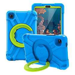 Coque en TPU avec béquille pivotante à 360°, hybride bleu/herbe verte pour votre Samsung Galaxy Tab A7 Lite 8.7 pouces