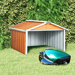 vidaXL Abri pour robot de jardin 92x97x63 cm Acier galvanisé Marron