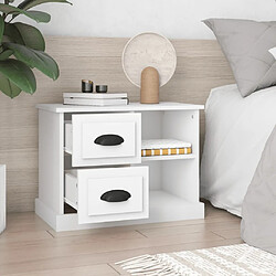 Avis Maison Chic Table de chevet Table de Nuit Meuble de Rangement blanc 60x35,5x45 cm