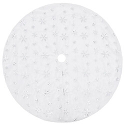 vidaXL Jupe de sapin de Noël de luxe Blanc 150 cm Fausse fourrure