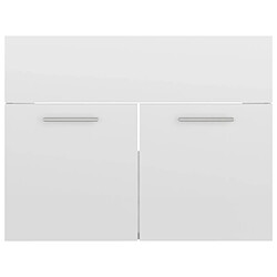 Acheter vidaXL Armoire d'évier Blanc brillant 60x38,5x46 cm Bois d’ingénierie