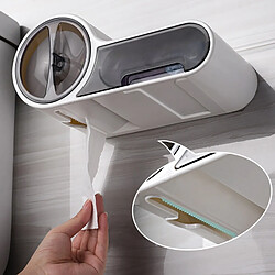 Universal Porte-papier toilette multifonctionnel Porte-papier toilette murale imperméable Boîte à serviettes hygiéniques Boîte de stockage en papier roulé Accessoires de salle de bains | Porte-papier (blanc) pas cher