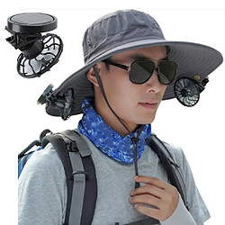 Clip-on Hat Mini Solar Powered Fan u0026 Cap For Traveling Summer Handsfree E pas cher