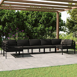 vidaXL Salon de jardin 7 pcs avec coussins Aluminium Anthracite