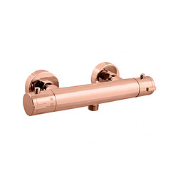 Rav Mitigeur douche mural thermostatique laiton rose gold poli sortie douchette bas