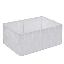 Decoshop26 Panier de rangement stockage panier décoratif 12x28x20cm blanc 04_0003768