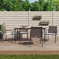 Maison Chic Lot de 4 Chaises de jardin,Fauteuil d'extérieur et coussins marron 56x59x84 cm rotin -MN55791