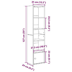 vidaXL Bibliothèque chêne noir 31x24x127 cm bois d'ingénierie pas cher