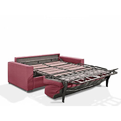 Avis Inside 75 Canapé convertible 3 places EXCELLENCE 140 cm sommier lattes matelas MEMORY 18 cm inclus tweed rouge