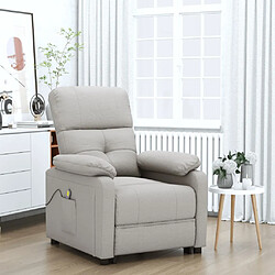 vidaXL Fauteuil de massage Taupe Tissu