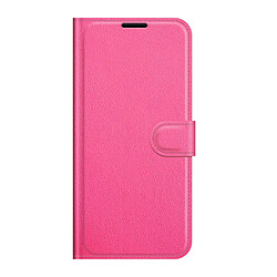 Etui en PU texture litchi, fermeture magnétique rose pour Samsung Galaxy S22 Plus