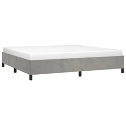 Avis Maison Chic Lit adulte - Lit simple Cadre de lit,Structure du lit Contemporain Gris clair 200x200 cm Velours -MN47470