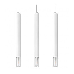 Luminaire Center Suspension Wezyr Bar Verre,acier blanc 3 ampoules 120cm