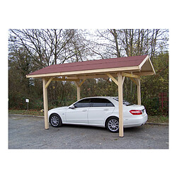 Carport double pente avec couverture bardeau bitumé en rouleau 3.00 x 3.62 m - ka3550bm - HABRITA