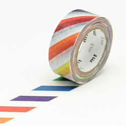 Masking tape KIDS - Hachures multicolores - 1,5 cm x 7 m