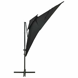 Avis Maison Chic Parasol Jardin | Parasol déporté à double toit Noir 250x250 cm - GKD76498