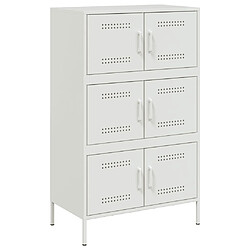 vidaXL Buffet haut blanc 68x39x113 cm acier