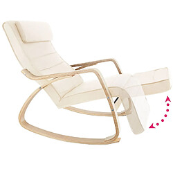 Helloshop26 Fauteuil siège à bascule lounge confortable au design élégant ergonomique beige 08_0000244