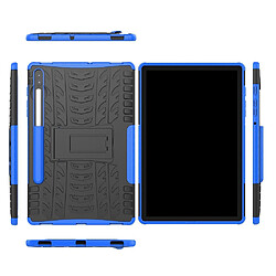 Avis Coque en TPU hybride anti-goutte de style cool avec béquille bleu pour votre Samsung Galaxy Tab S6 T860 T865