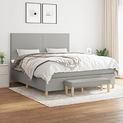 Maison Chic Lit Adulte - Lit simple Lit à sommier tapissier avec matelas moelleux - Meuble de Chambre - Gris clair 160x200cm Tissu -MN54432