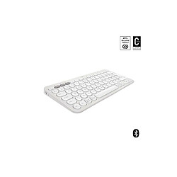 Clavier sans fil Bluetooth Azerty Logitech Pebble Keys 2 K380s Blanc