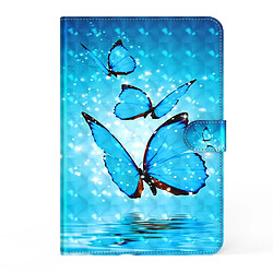 Etui en PU impression de motifs avec support papillon bleu pour votre Samsung Galaxy Tab A7 10.4 (2020)