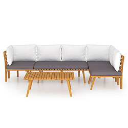 Avis Maison Chic Salon de jardin 5 pcs + coussins - Mobilier/Meubles de jardin - Table et chaises d'extérieur Bois d'acacia solide -MN16001