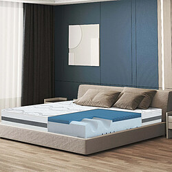 The White Stone Matelas Double King-Size 180x200 à mémoire de forme | Memory Foam | Hauteur 22 cm | Made in Italy