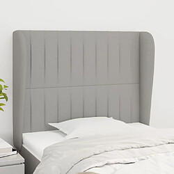 Maison Chic Tête de lit scandinave avec oreilles,meuble de chambre Gris clair 83x23x118/128 cm Tissu -MN76756