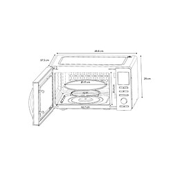 Micro-ondes combiné - CONTINENTAL EDISON - CEMO25SG13S3 - Silver - 25 L - Porte Miroir - 900 W - Grill 1000 W - Convection 1000 pas cher