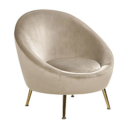 Beliani Fauteuil LANGA Velours Taupe