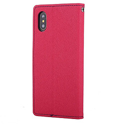 Avis Wewoo Coque Magenta pour iPhone X Cross Texture Horizontal Housse en cuir avec fentes FANCY DIARY cartes et porte-monnaie support