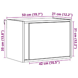 vidaXL Table de chevet murale avec lumières LED noir pas cher