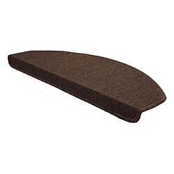 Avis Decoshop26 Lot de 15 tapis d'escalier protection d'escalier antidérapant 65x25cm semi-circulaire marron 04_0000020