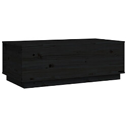 vidaXL Table basse Noir 100x50x35 cm Bois massif de pin