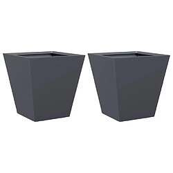 vidaXL Jardinières 2 pcs anthracite 30x30x30 cm acier