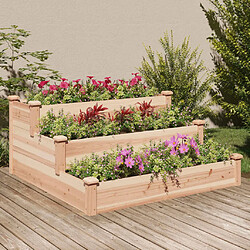 Maison Chic Jardinière,Lit surélevé de jardin - Bac à fleurs - pot de fleur 120x120x56 cm bois massif de sapin -GKD27213