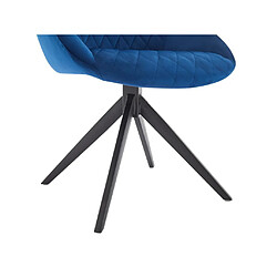 Vente-Unique Chaise pivotante en velours et métal noir - Bleu roi - PRICILE pas cher