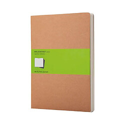 Set de 3 cahiers Moleskine kraft 19 x 25 cm ivoire sans quadrillage 120 pages