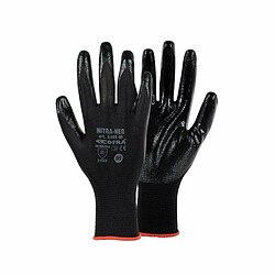 Gants de travail Cofra Nitra Neo Noir Polyester Nitrile 10