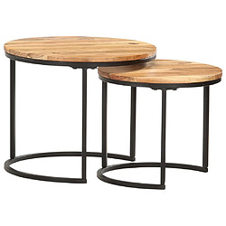 vidaXL Tables gigognes 2 pcs Bois d'acacia massif