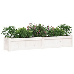 Avis Maison Chic Lot de 2 Jardinières,Bac à fleurs - pot de fleur blanc bois de pin massif -GKD47037